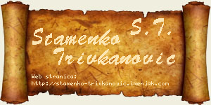 Stamenko Trivkanović vizit kartica